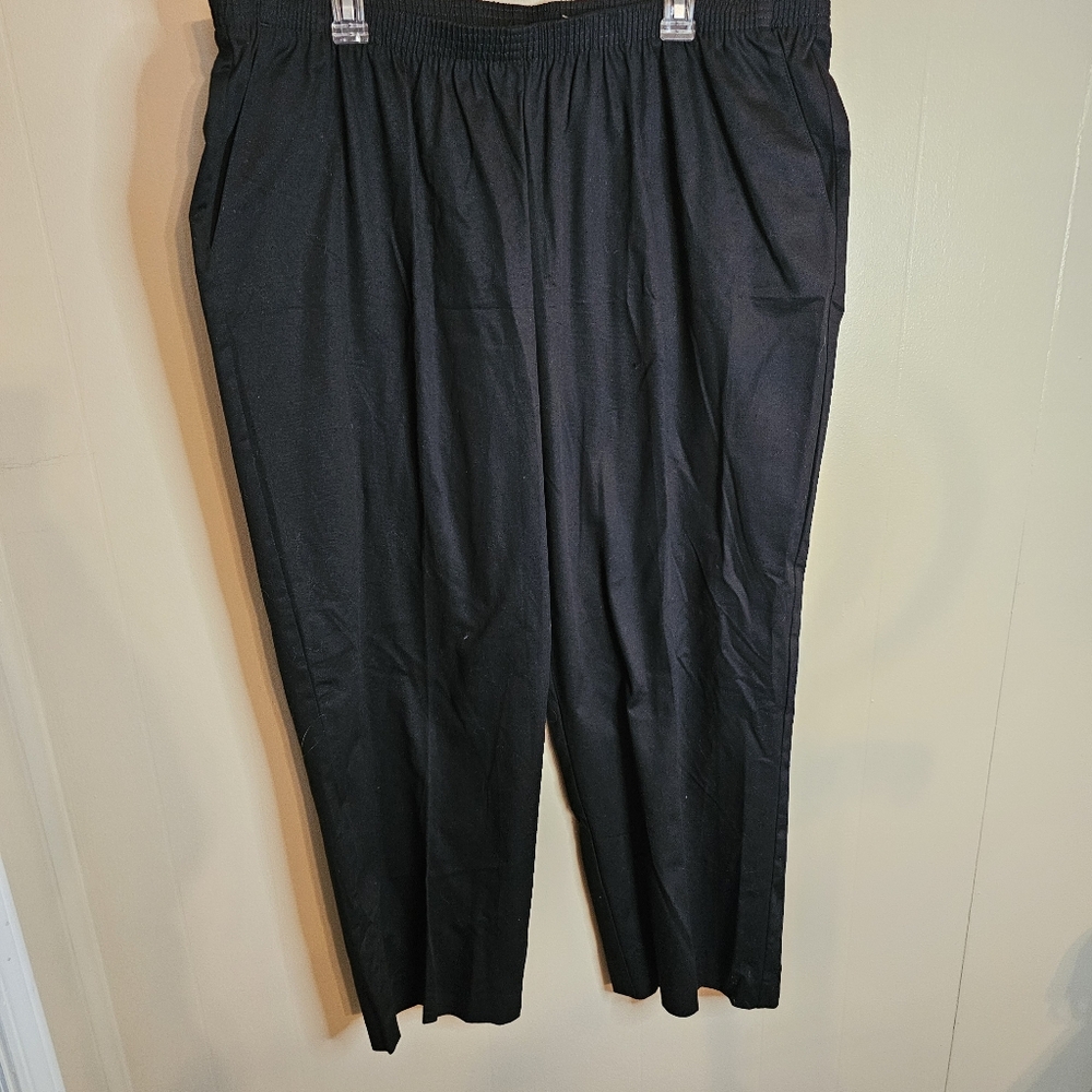 Alfred Dunner 22W Black Proportioned Short Pocketed Trouser